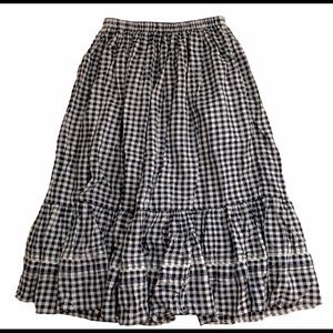 Checkered midi skirt